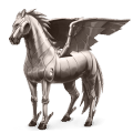 poney pégase Élément métal
