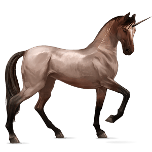 licorne de selle akhal-téké rouan