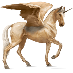 licorne de selle ailée marwari cremello