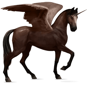 licorne de selle ailée frison noir