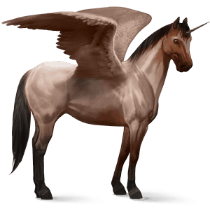 licorne de selle ailée quarter horse rouan