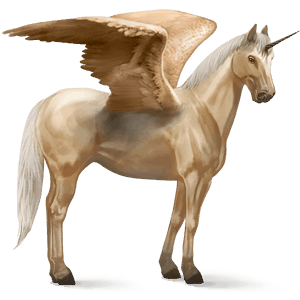 licorne de selle ailée palomino cremello