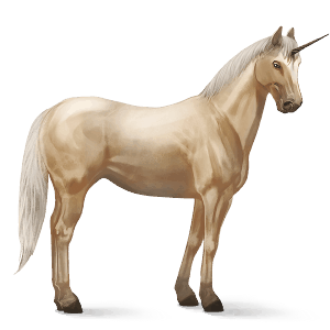 licorne de selle palomino cremello