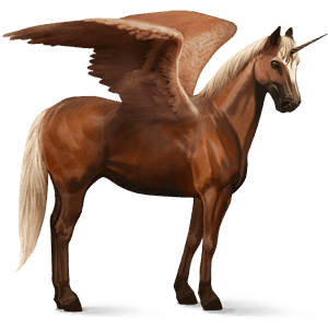 licorne de selle ailée trotteur orlov alezan crins lavés