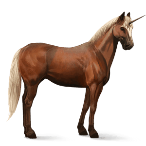 licorne de selle quarter horse alezan crins lavés