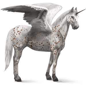 licorne de selle ailée arabe gris clair