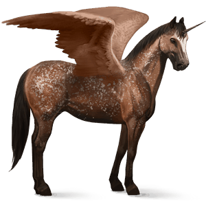 licorne de selle ailée arabe bai cerise
