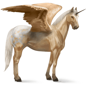 licorne de selle ailée appaloosa blanket palomino