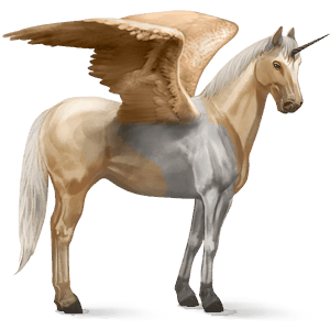 licorne de selle ailée cheval canadien alezan brûlé