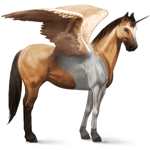 licorne de selle ailée paint horse pie tobiano isabelle