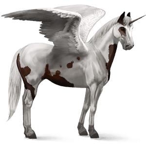 licorne de selle ailée hanovrien gris pommelé