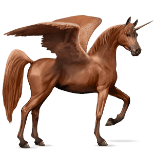 licorne de selle ailée arabe alezan