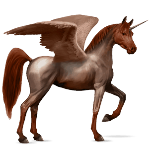 licorne de selle ailée arabe alezan crins lavés