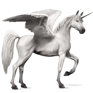 licorne de selle ailée arabe gris clair