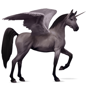 licorne de selle ailée arabe gris souris