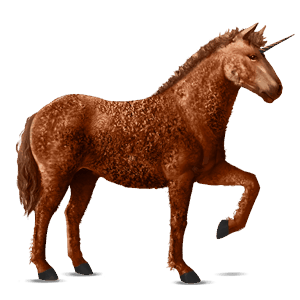 licorne de selle curly alezan