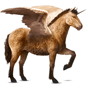 licorne de selle ailée curly alezan brûlé