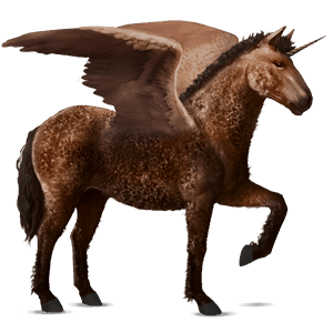 licorne de selle ailée curly bai
