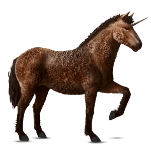 licorne de selle curly bai