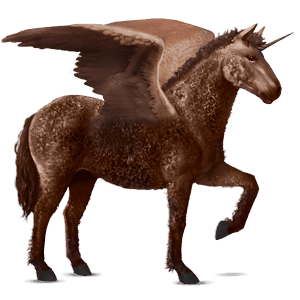 licorne de selle ailée curly alezan brûlé