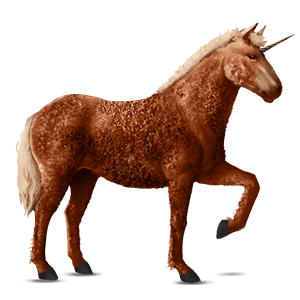 licorne de selle curly alezan crins lavés