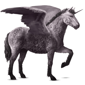 licorne de selle ailée paso péruvien gris pommelé
