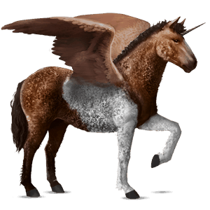 licorne de selle ailée curly alezan