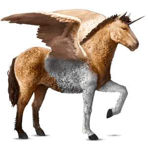 licorne de selle ailée arabe gris souris