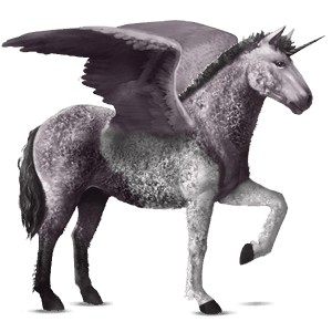 licorne de selle ailée arabe gris pommelé