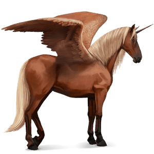 licorne de selle ailée barbe alezan crins lavés