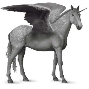 licorne de selle ailée knabstrup gris pommelé
