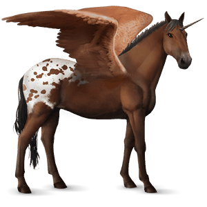 licorne de selle ailée mustang spotted alezan brûlé
