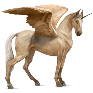 licorne de selle ailée marwari palomino