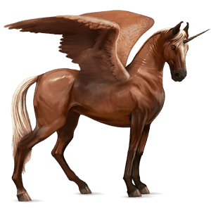 licorne de selle ailée marwari alezan crins lavés