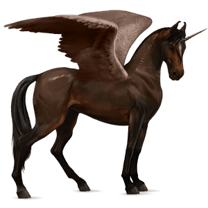 licorne de selle ailée quarter horse bai brûlé