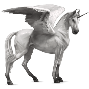 licorne de selle ailée lipizzan gris clair