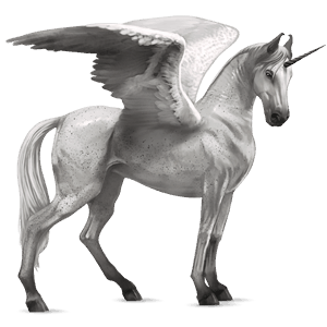 licorne de selle ailée marwari gris pommelé