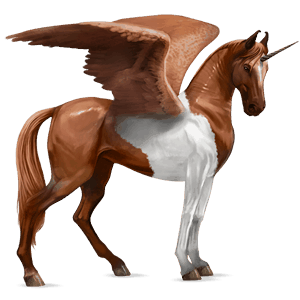 licorne de selle ailée criollo argentin pie tobiano alezan