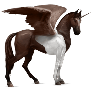 licorne de selle ailée marwari pie tobiano alezan brûlé