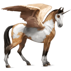 licorne de selle ailée frison noir