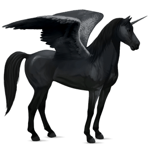 licorne de selle ailée mustang bai