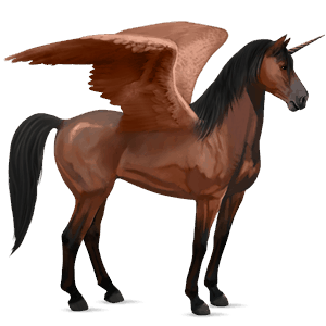 licorne de selle ailée quarter horse bai