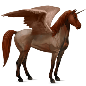 licorne de selle ailée mustang aubère