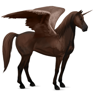licorne de selle ailée mustang alezan brûlé