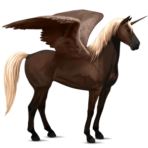 licorne de selle ailée mustang alezan brûlé crins lavés