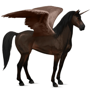 licorne de selle ailée quarter horse bai brûlé