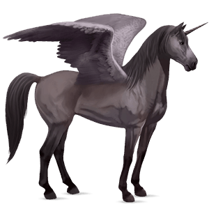 licorne de selle ailée mustang gris souris