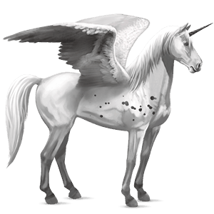 licorne de selle ailée mustang few spots noir