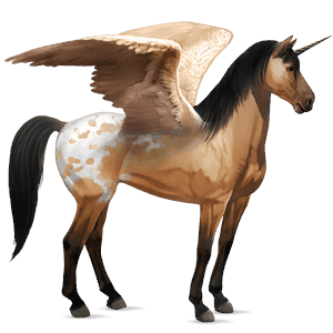 licorne de selle ailée mustang cremello