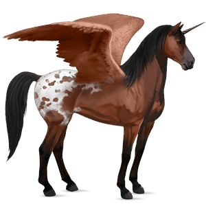 licorne de selle ailée frison noir